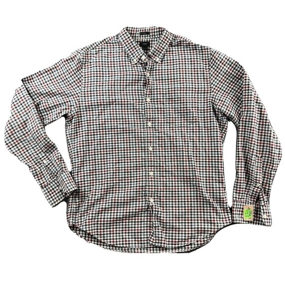 J. Crew Other - J Crew Shirt Adult Large Slim Red White Blue Long Sleeve Button Up Casual Mens